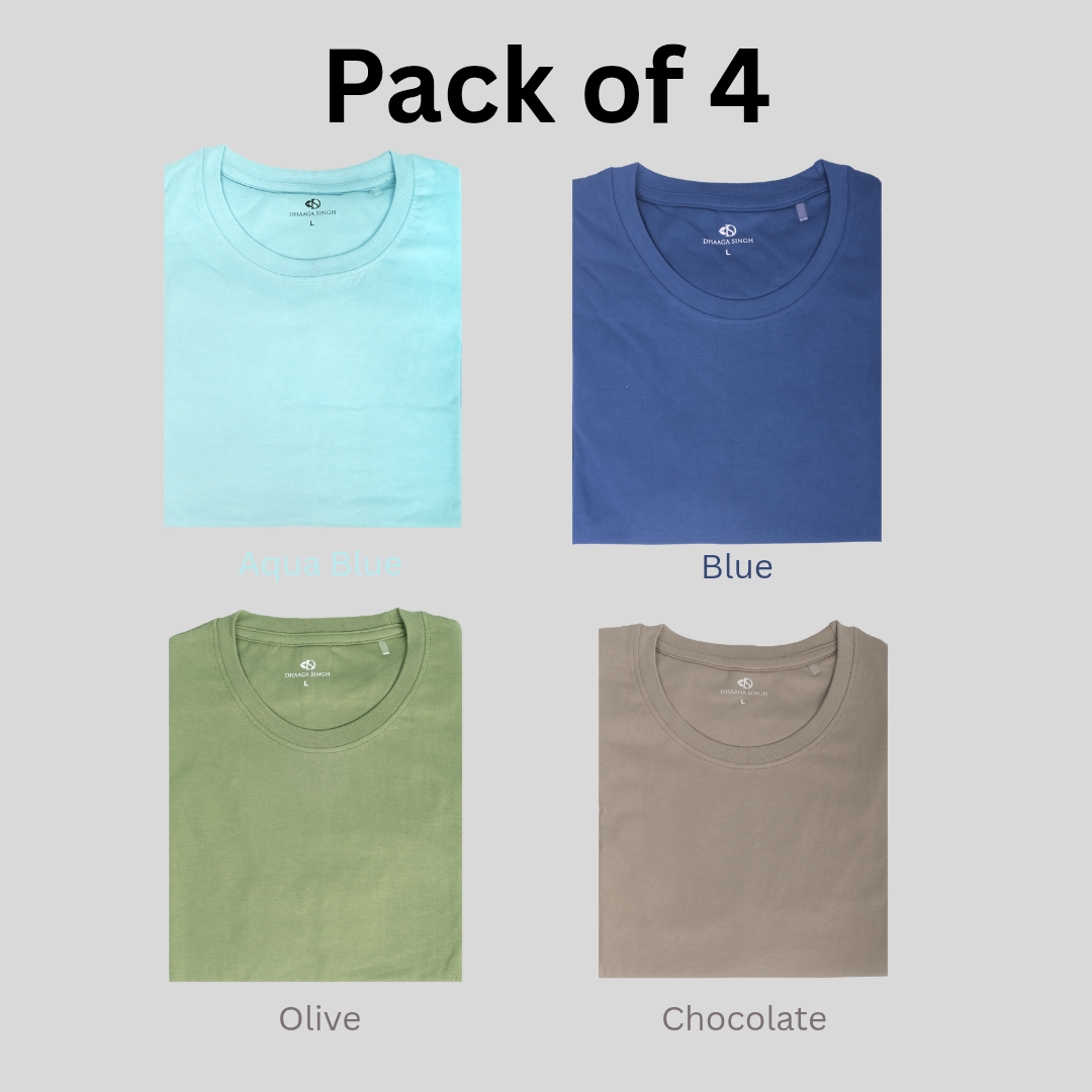 Round Neck T-shirts - Pack of 4