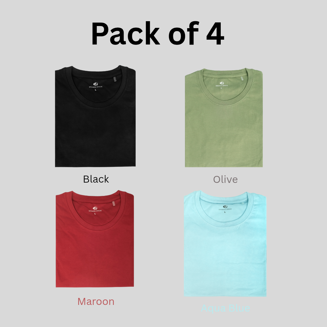 Round Neck T-shirts - Pack of 4