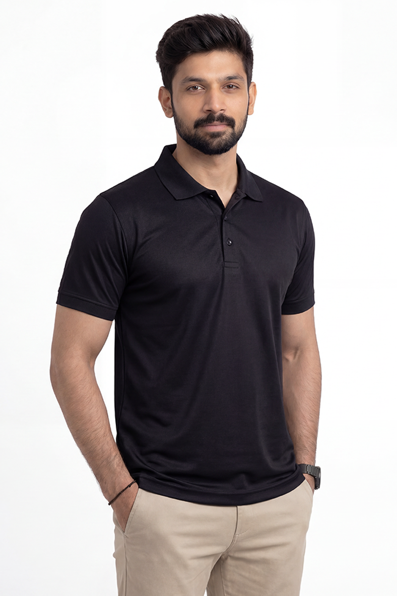 Armor Dry Fit Black Polo T-shirt