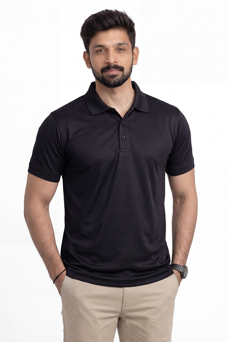 Armor Dry Fit Black Polo T-shirt