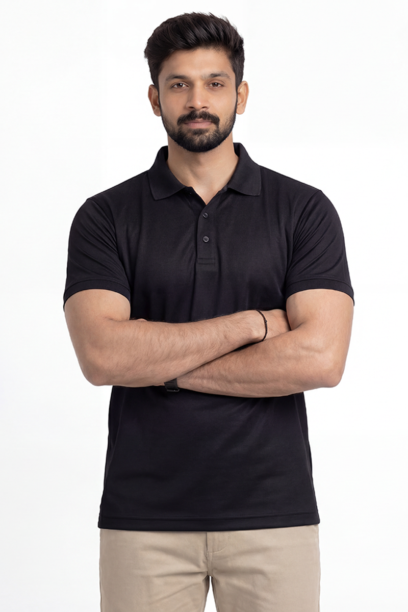 Armor Dry Fit Black Polo T-shirt