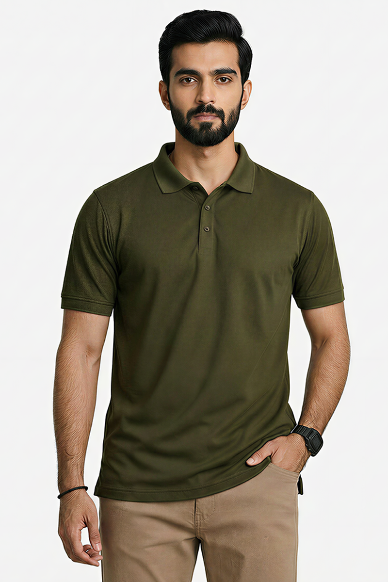 Armor Dry Fit Olive Green Polo T-shirt