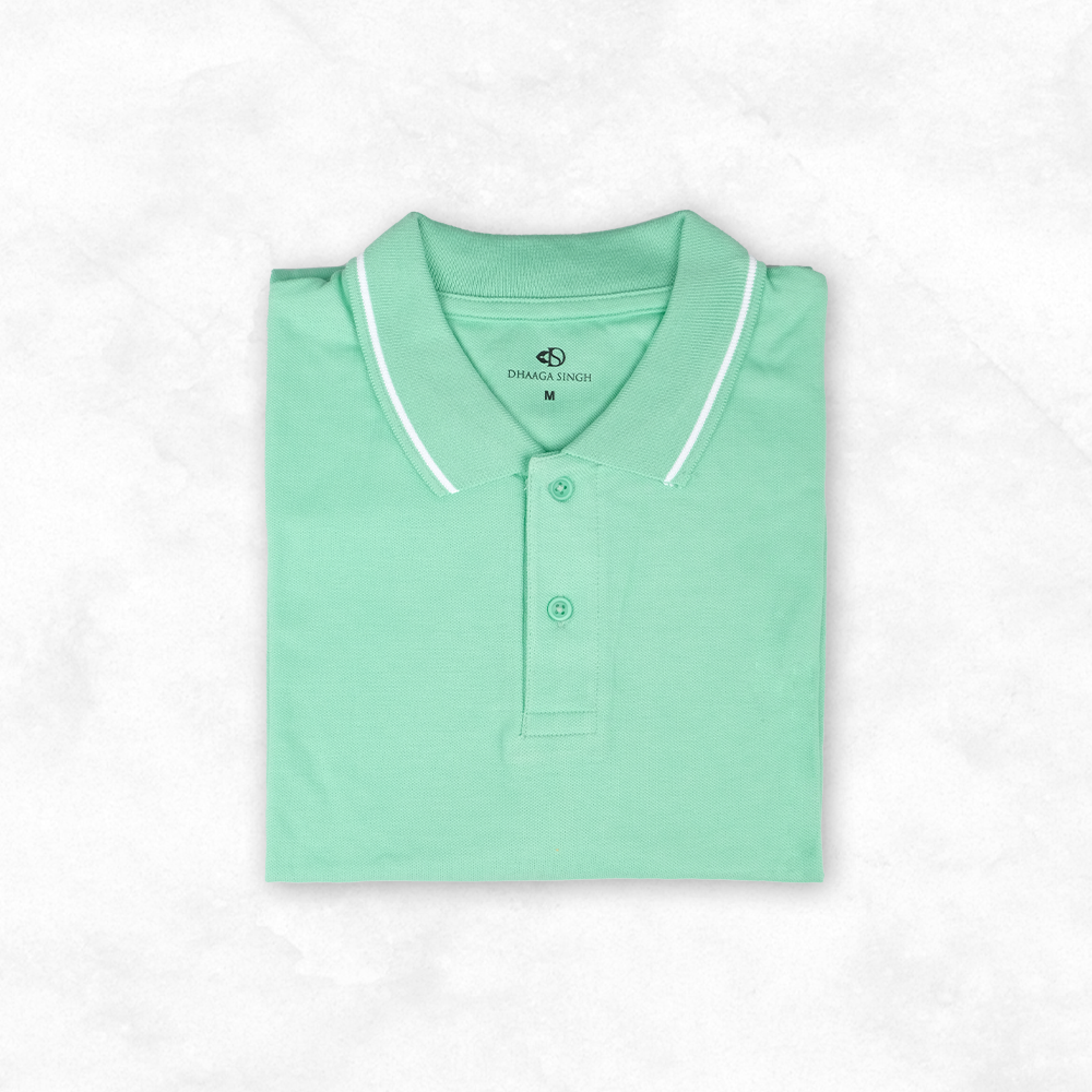 Cotton Mint Collar T-shirt