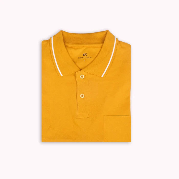 Mustard Collar T-shirt with Pocket