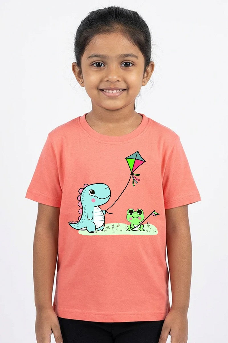 Printed Soft Cotton Tee Peach