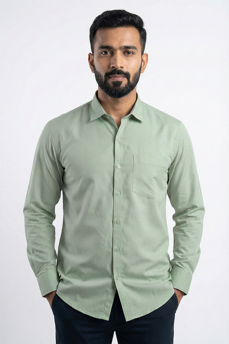 Pista Green Solid Shirt