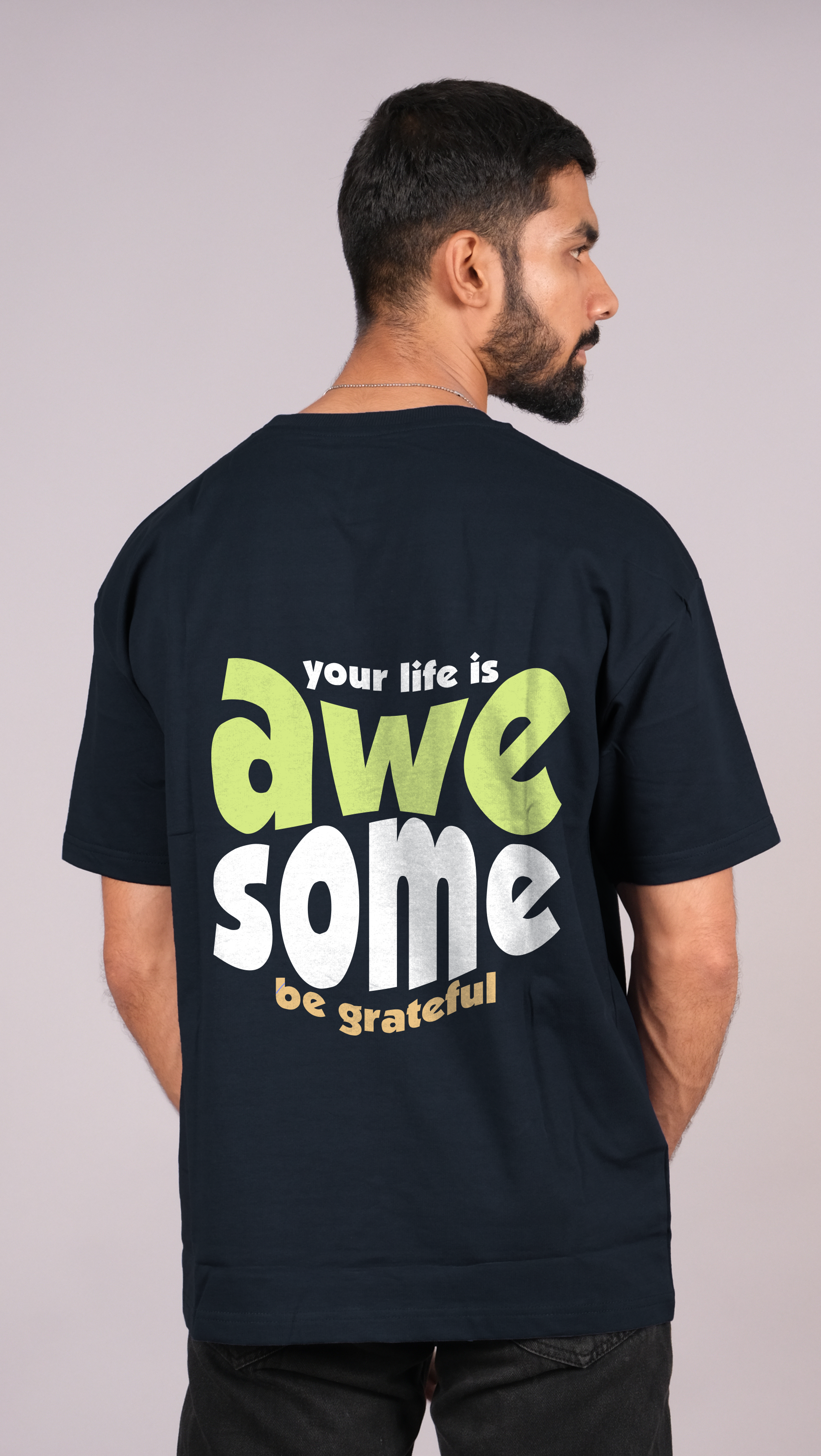 Awesome Navy Blue Oversized T-shirt