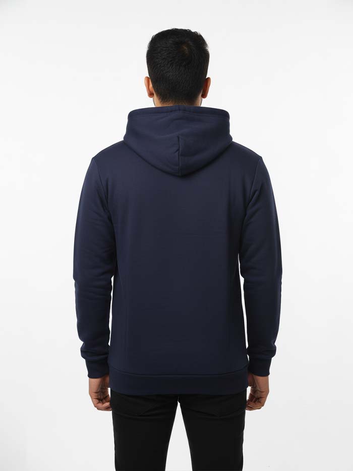 Classic Fit Solid Hoodie Navy Blue