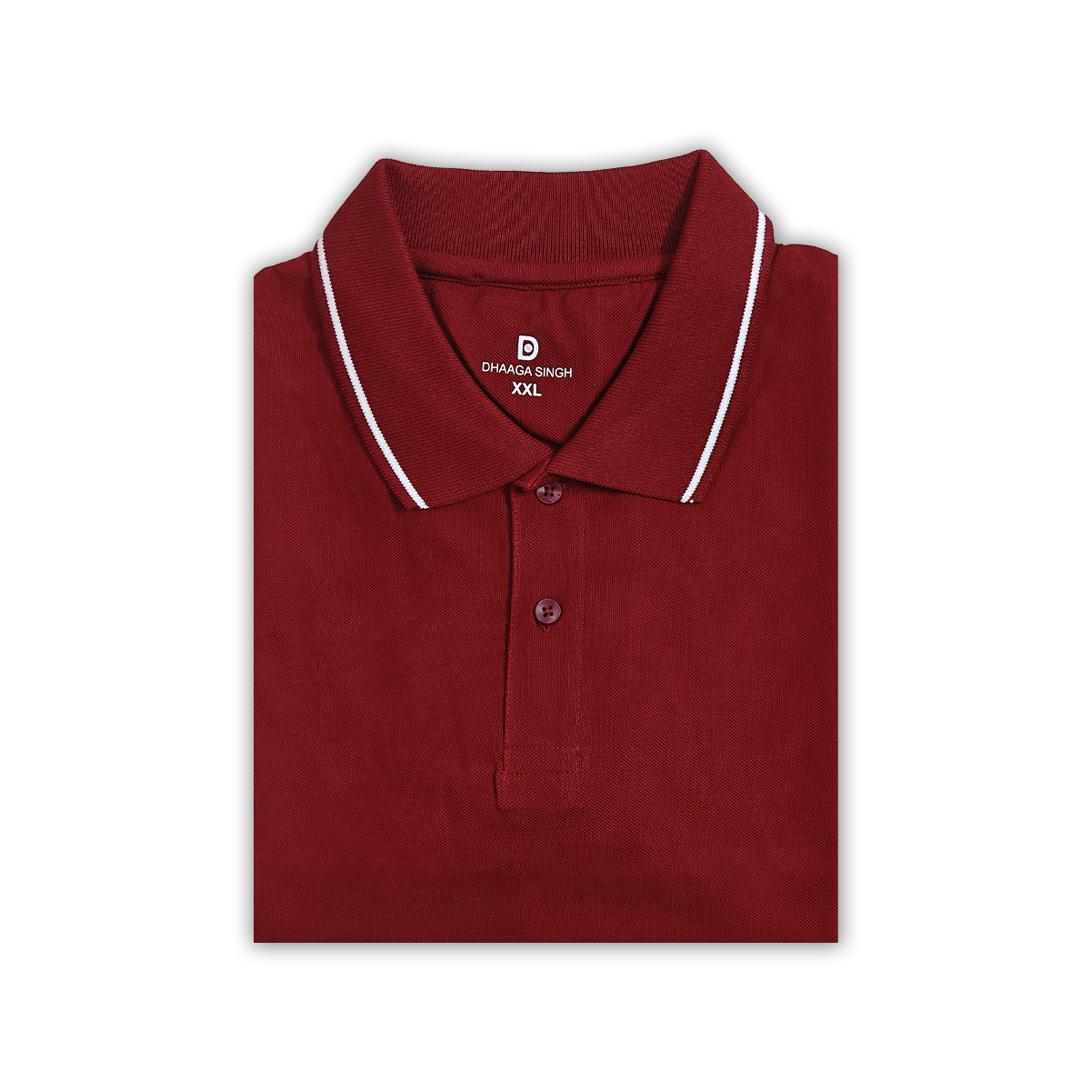 Maroon Cotton Collar T-shirt