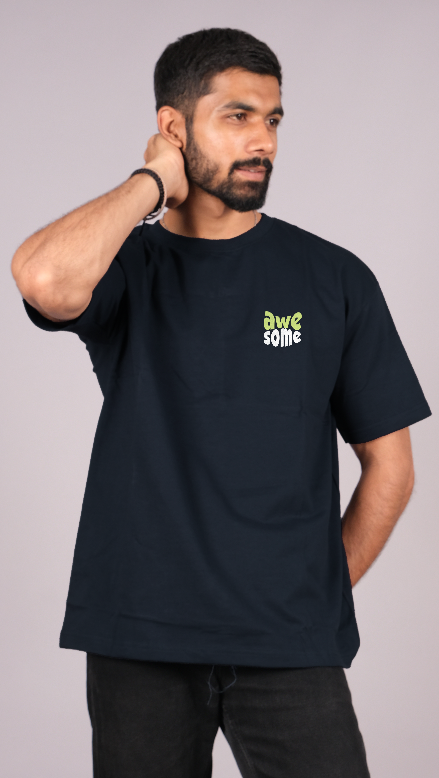 Awesome Navy Blue Oversized T-shirt