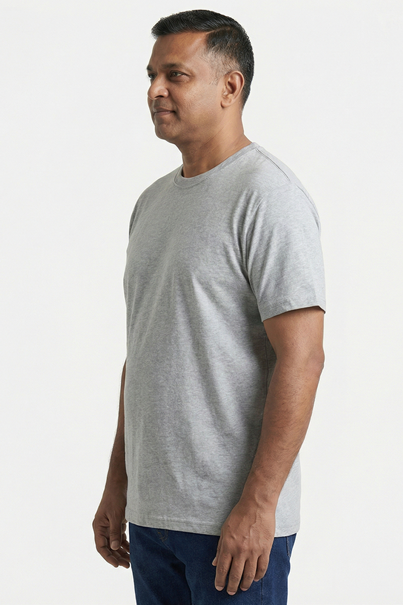 Men Cotton Melange Round Neck T-shirt
