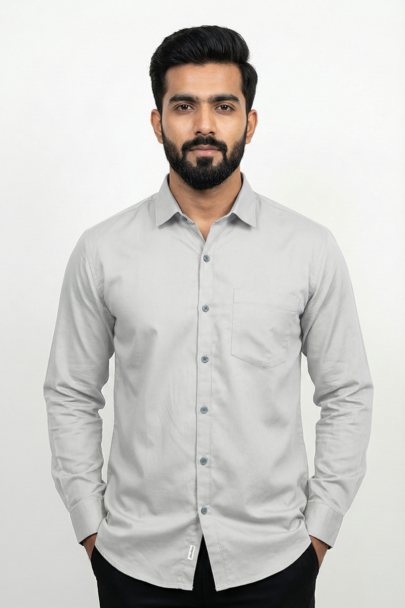 Light Grey Solid Shirt