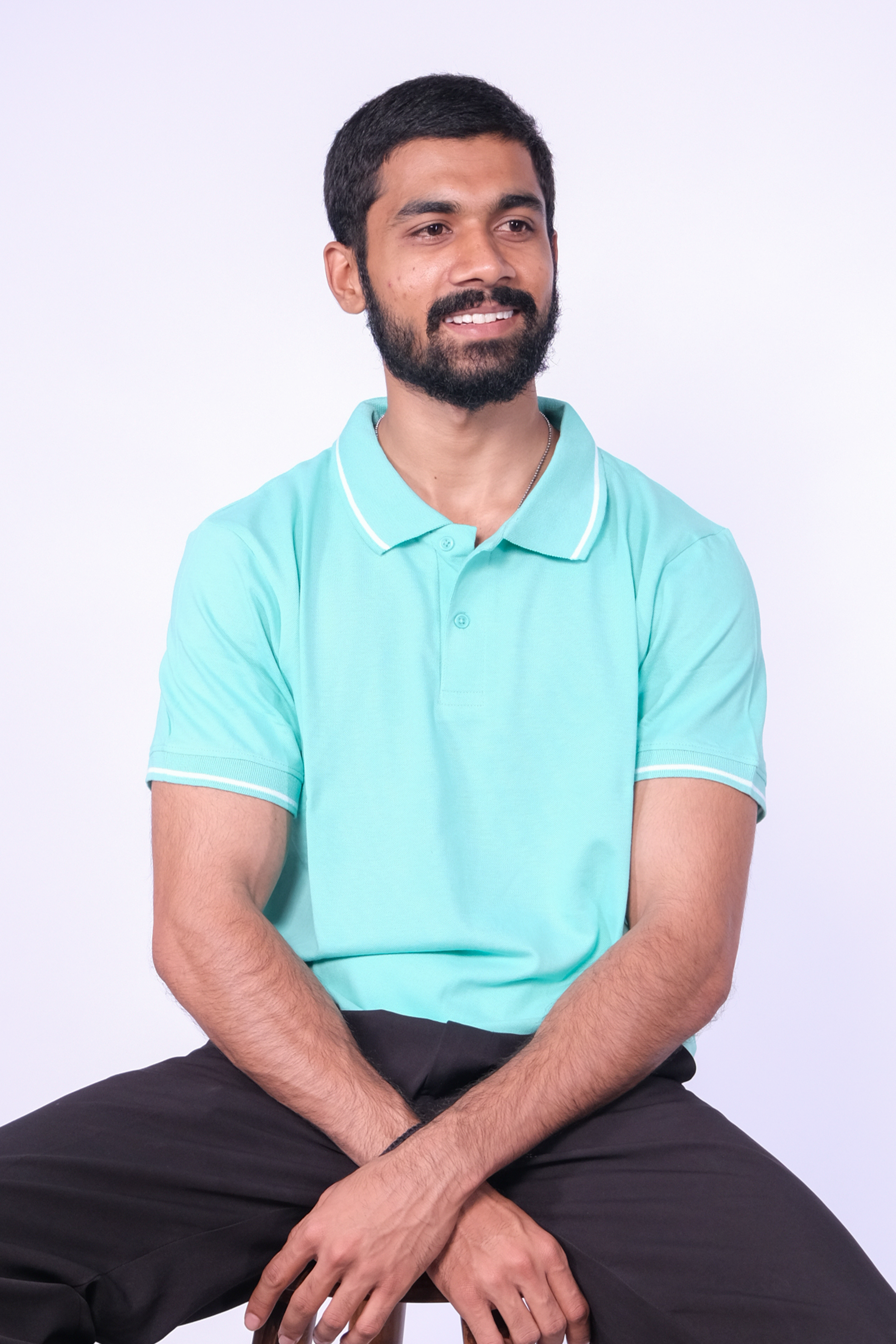 Cotton Mint Collar T-shirt