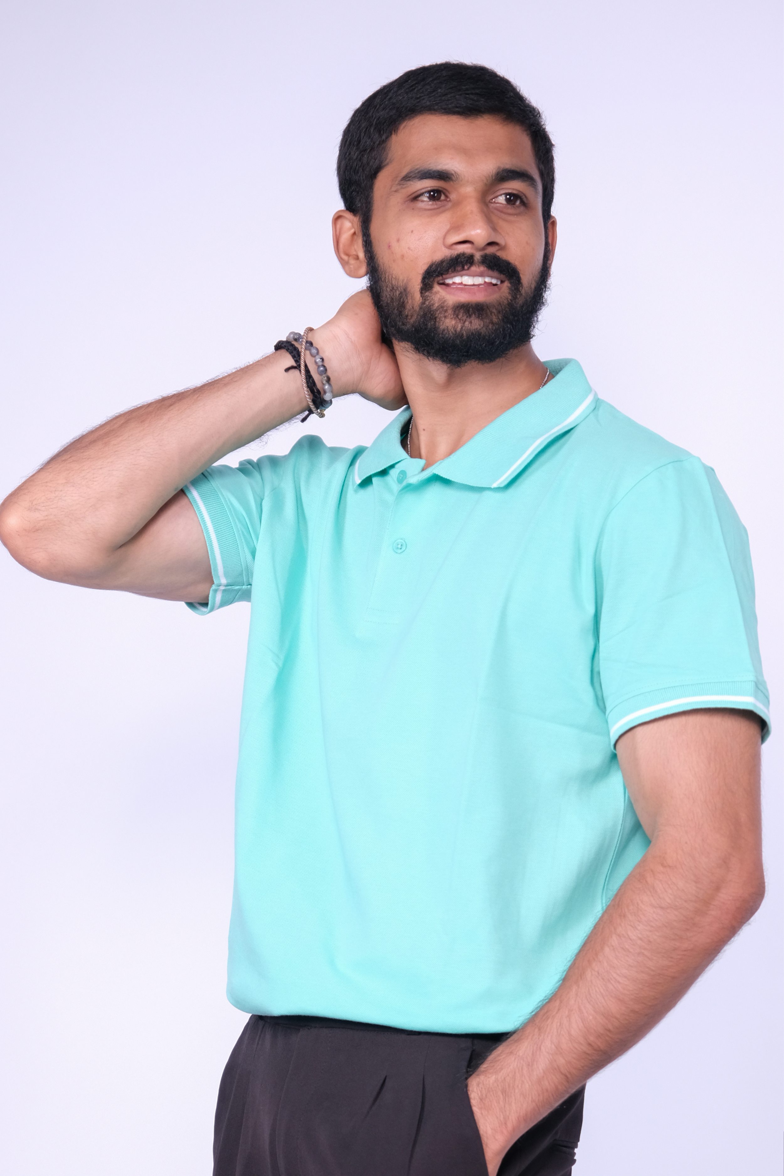 Cotton Mint Collar T-shirt