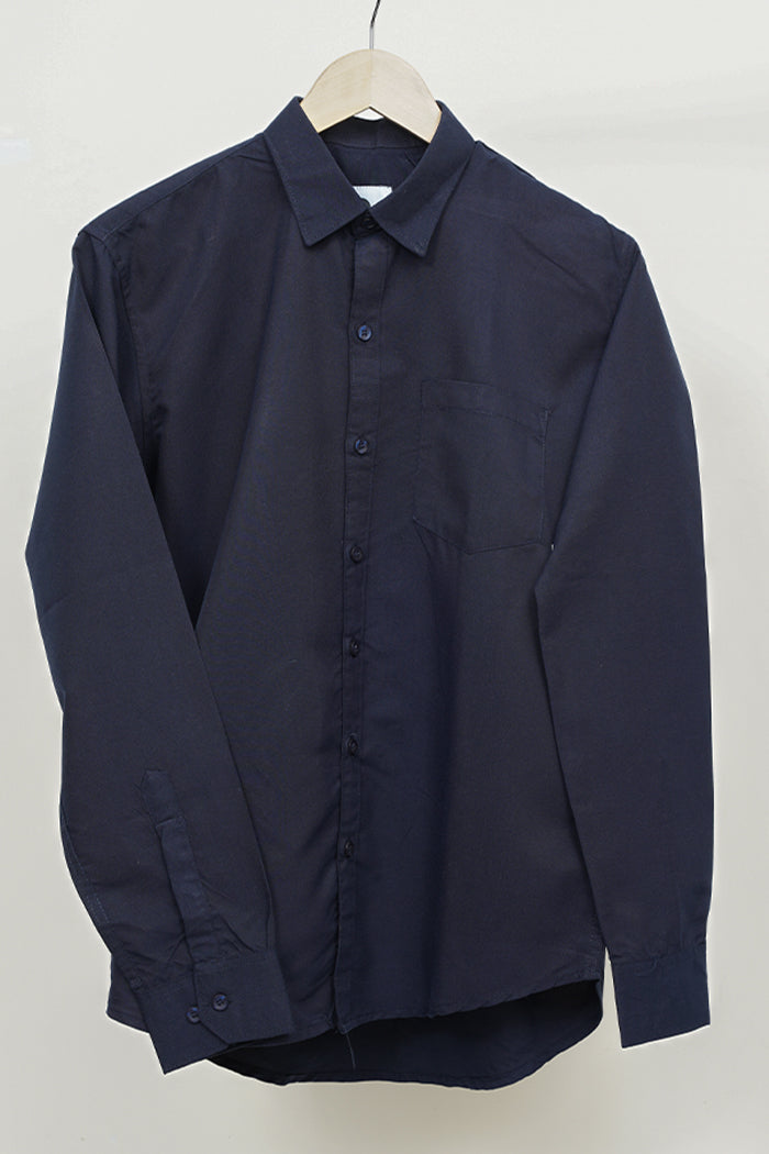 Navy Blue Solid Shirt