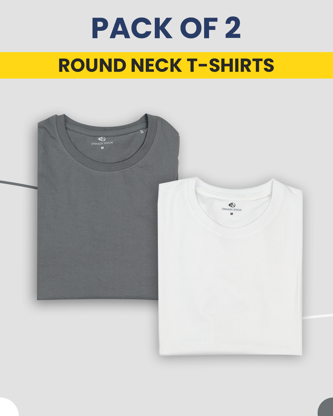 Round Neck T-Shirts - Pack of 2