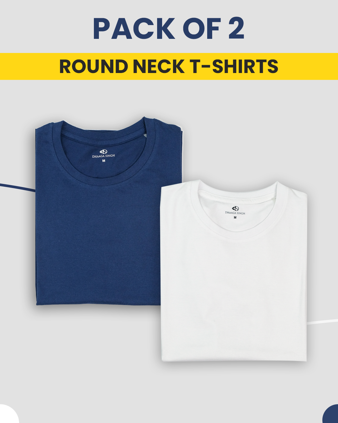 Round Neck T-Shirts - Pack of 2