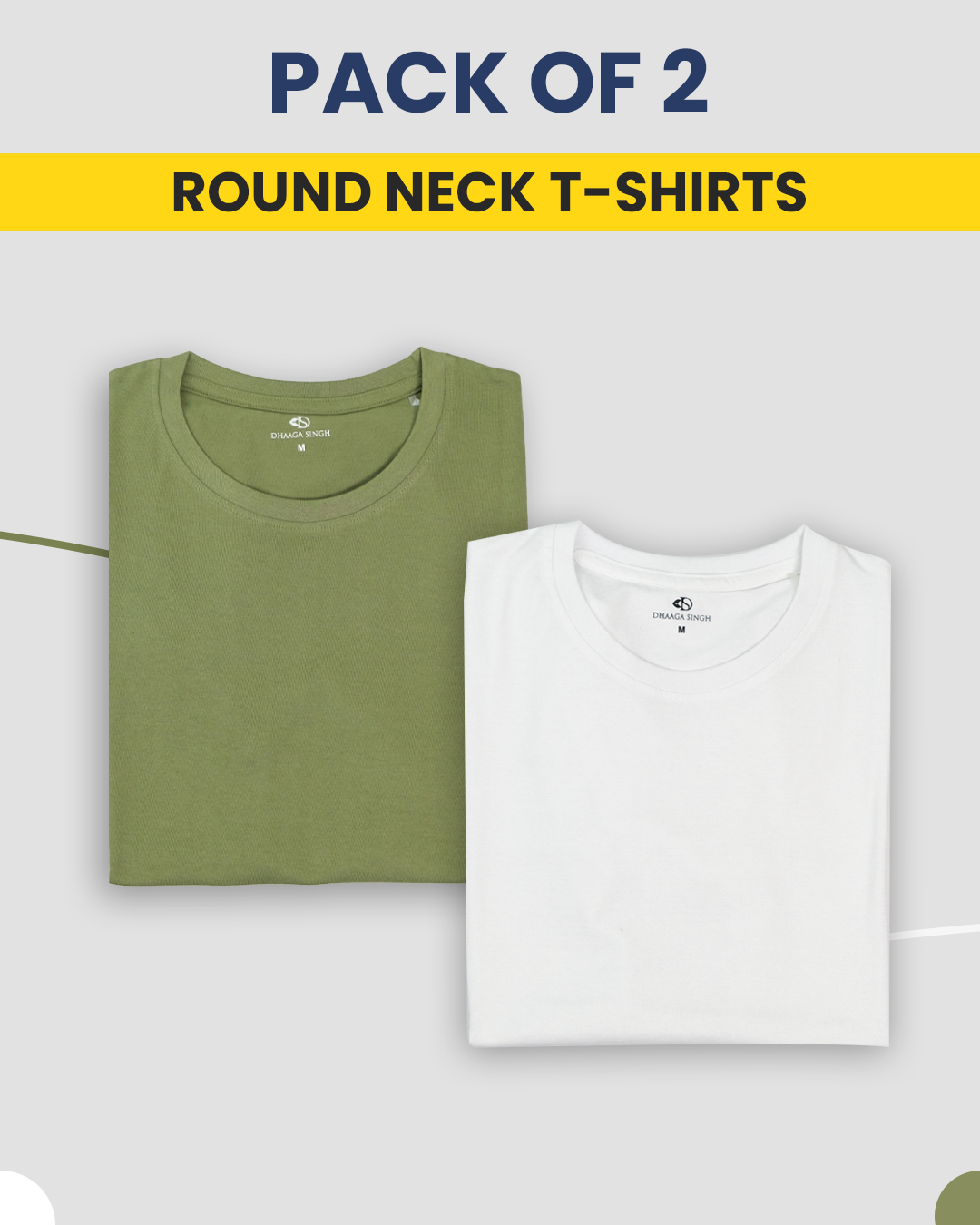 Round Neck T-Shirts - Pack of 2