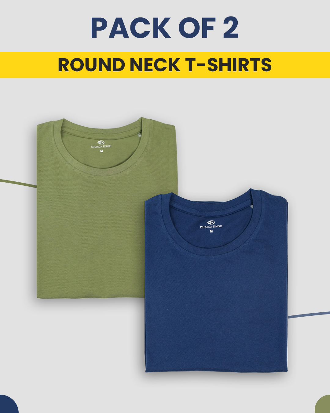 Round Neck T-Shirts - Pack of 2
