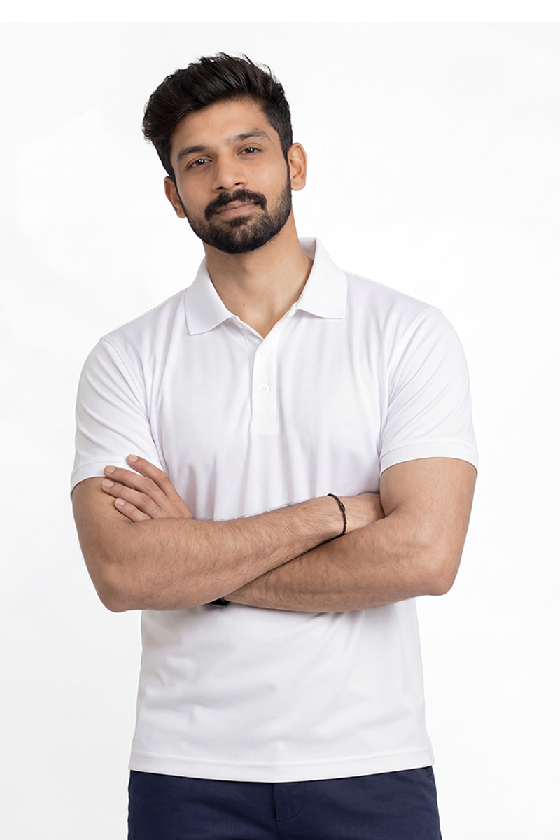 Armor Dry Fit White Polo T-shirt