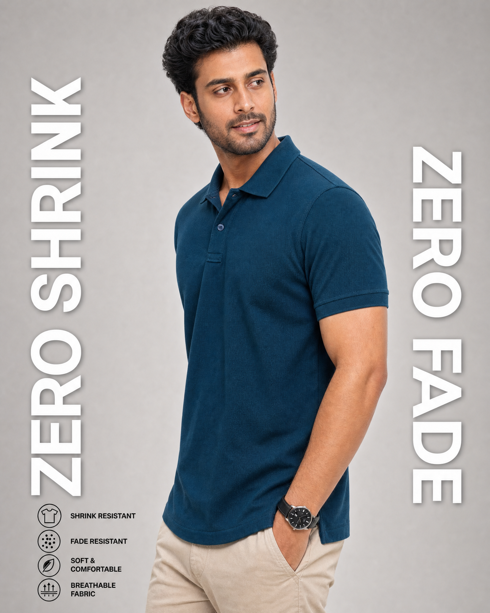 Pre Shrunk Cotton T-shirt Petrol Blue