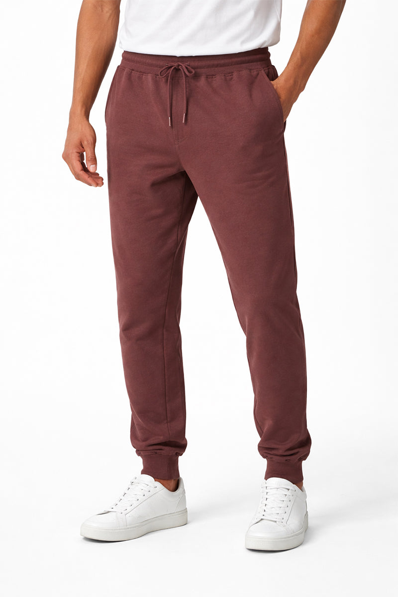 Cotton Joggers with Zip Pockets Brown