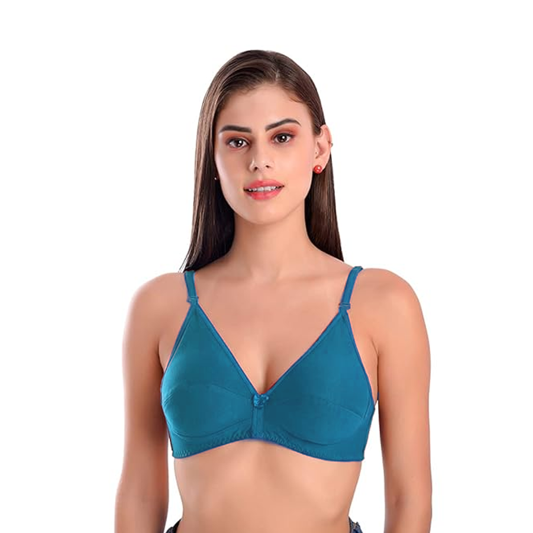 LACEVOZ Women's Cotton Non-Padded Seamless Bra