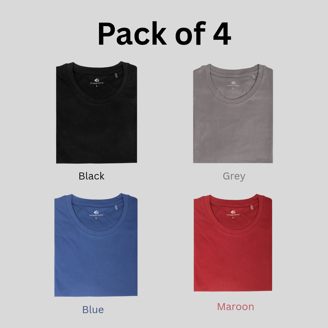 Round Neck T-shirts - Pack of 4