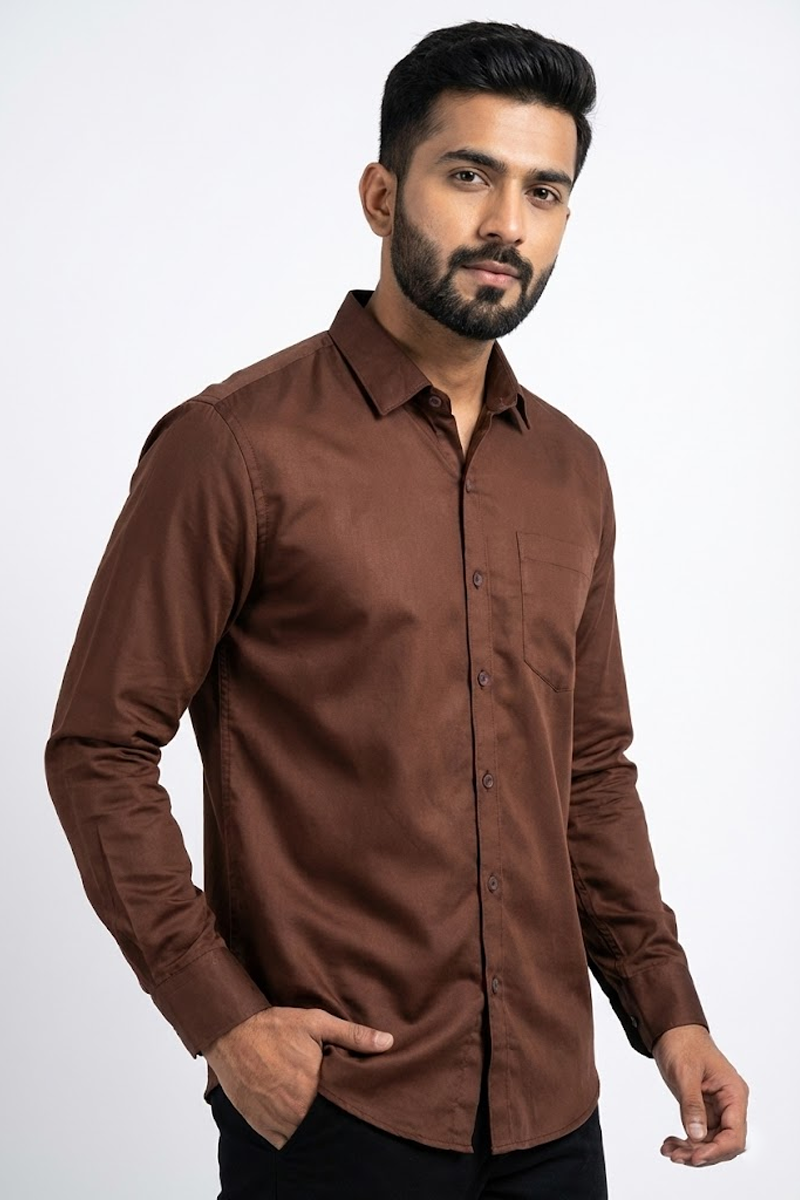 Brown Solid Shirt