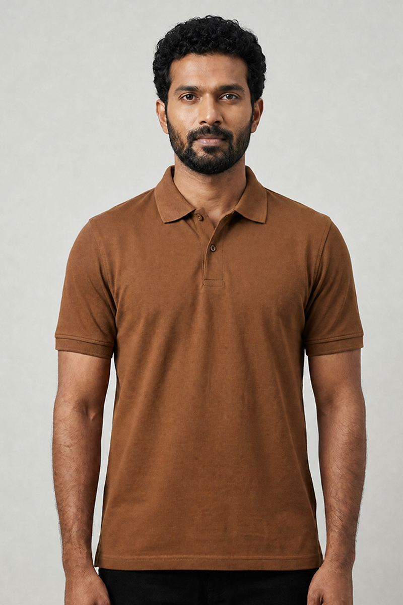 Pre Shrunk Cotton T-shirt Brown
