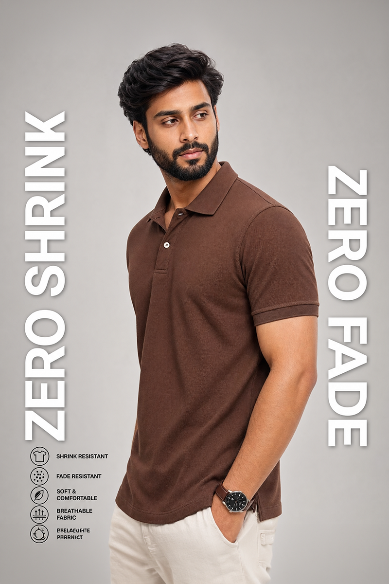 Pre Shrunk Cotton T-shirt Brown