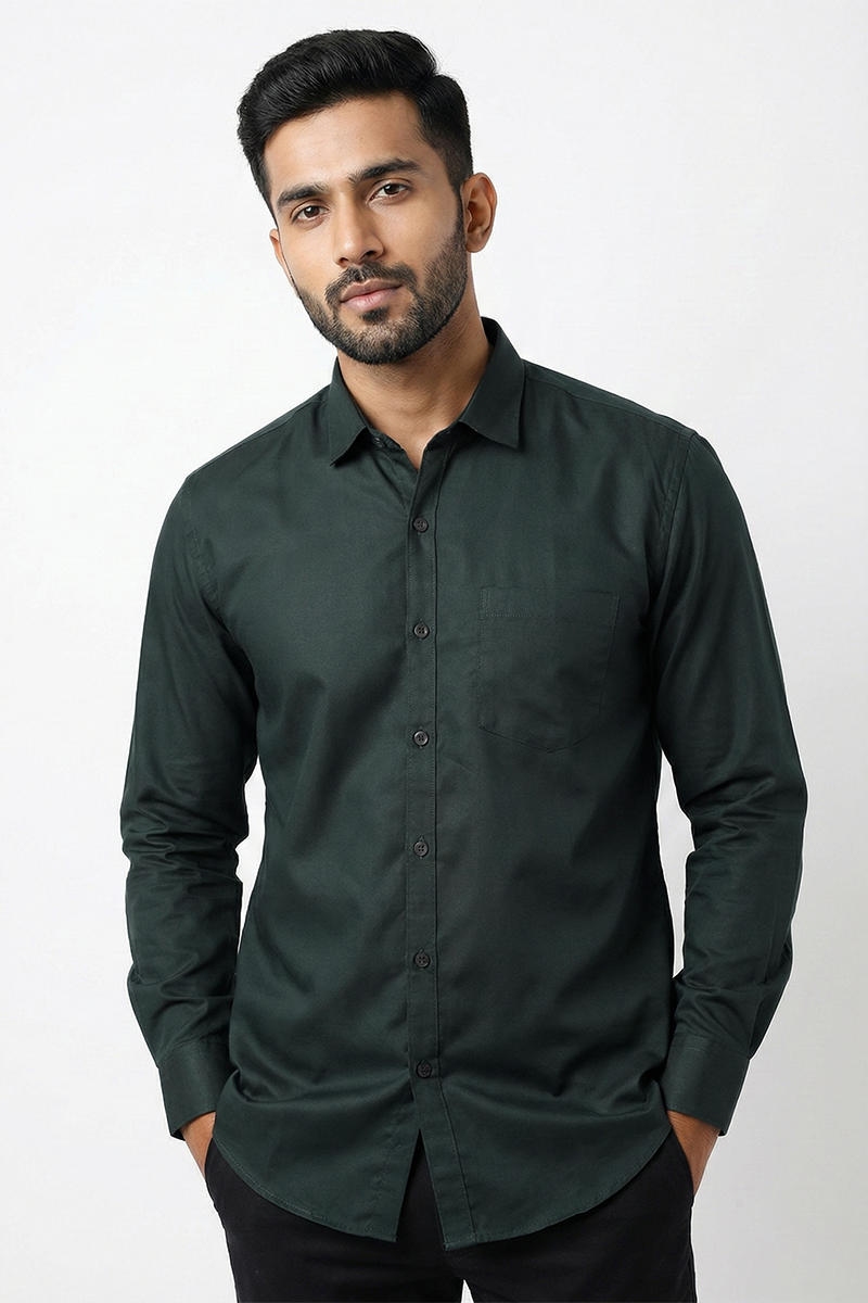 Green Solid Shirt