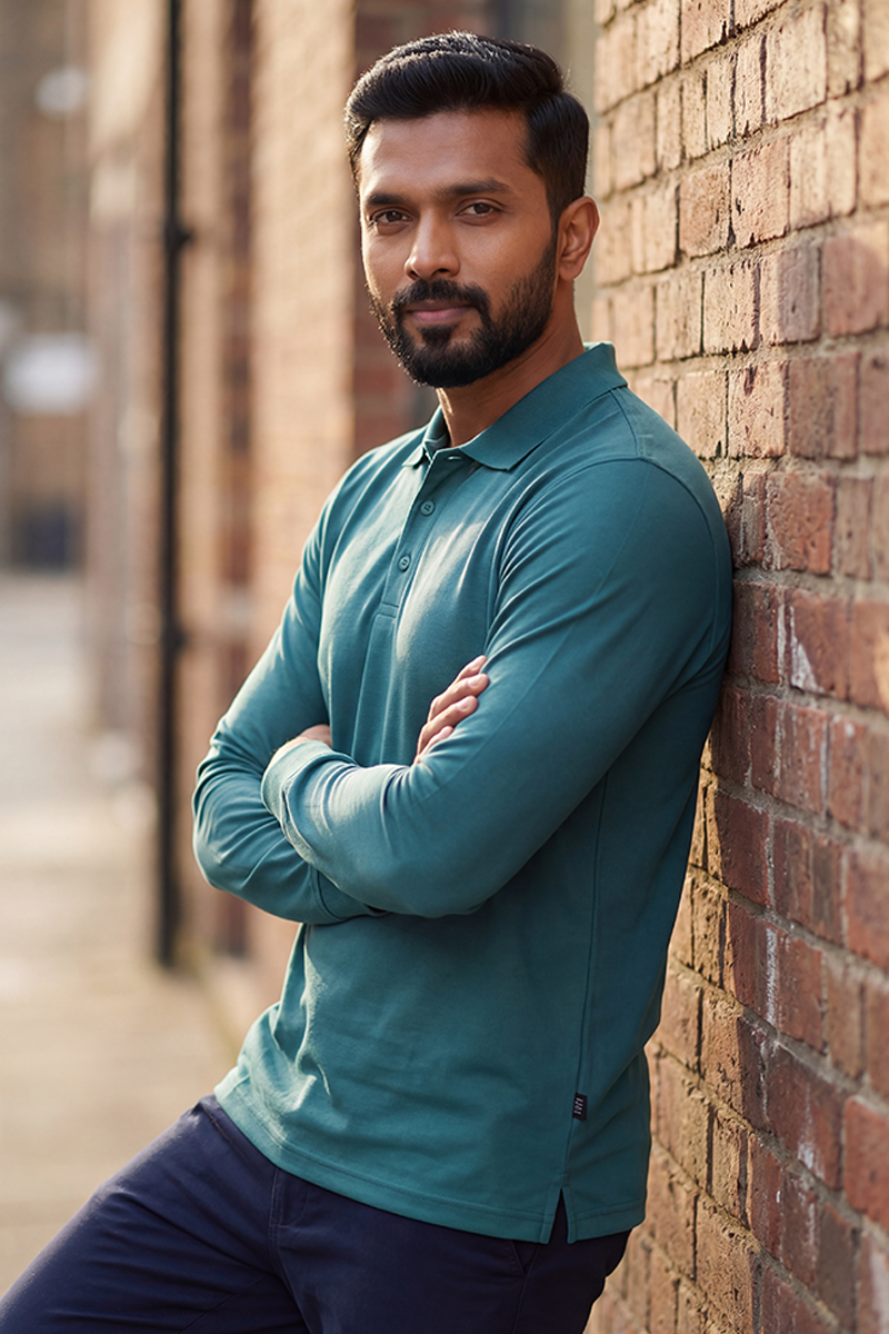 Armor Dry Fit Full Sleeve Polo T-shirt Harbour Blue