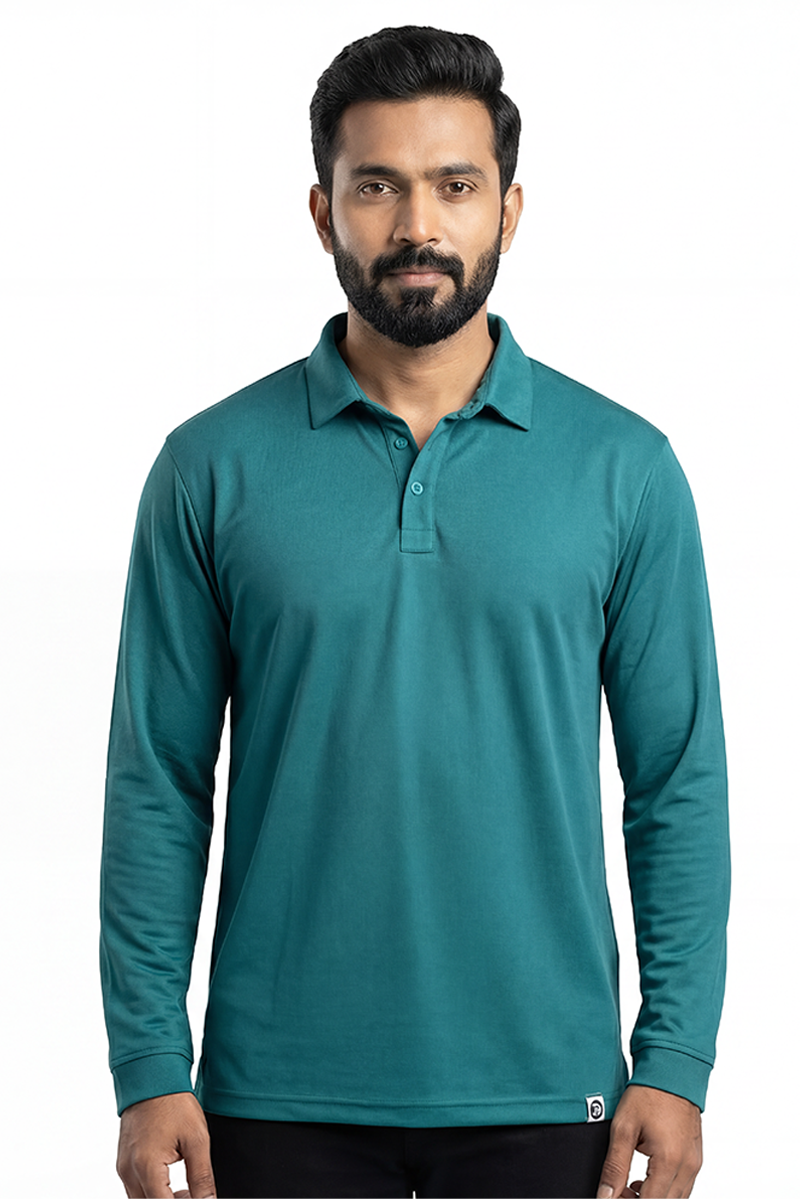 Armor Dry Fit Full Sleeve Polo T-shirt Harbour Blue