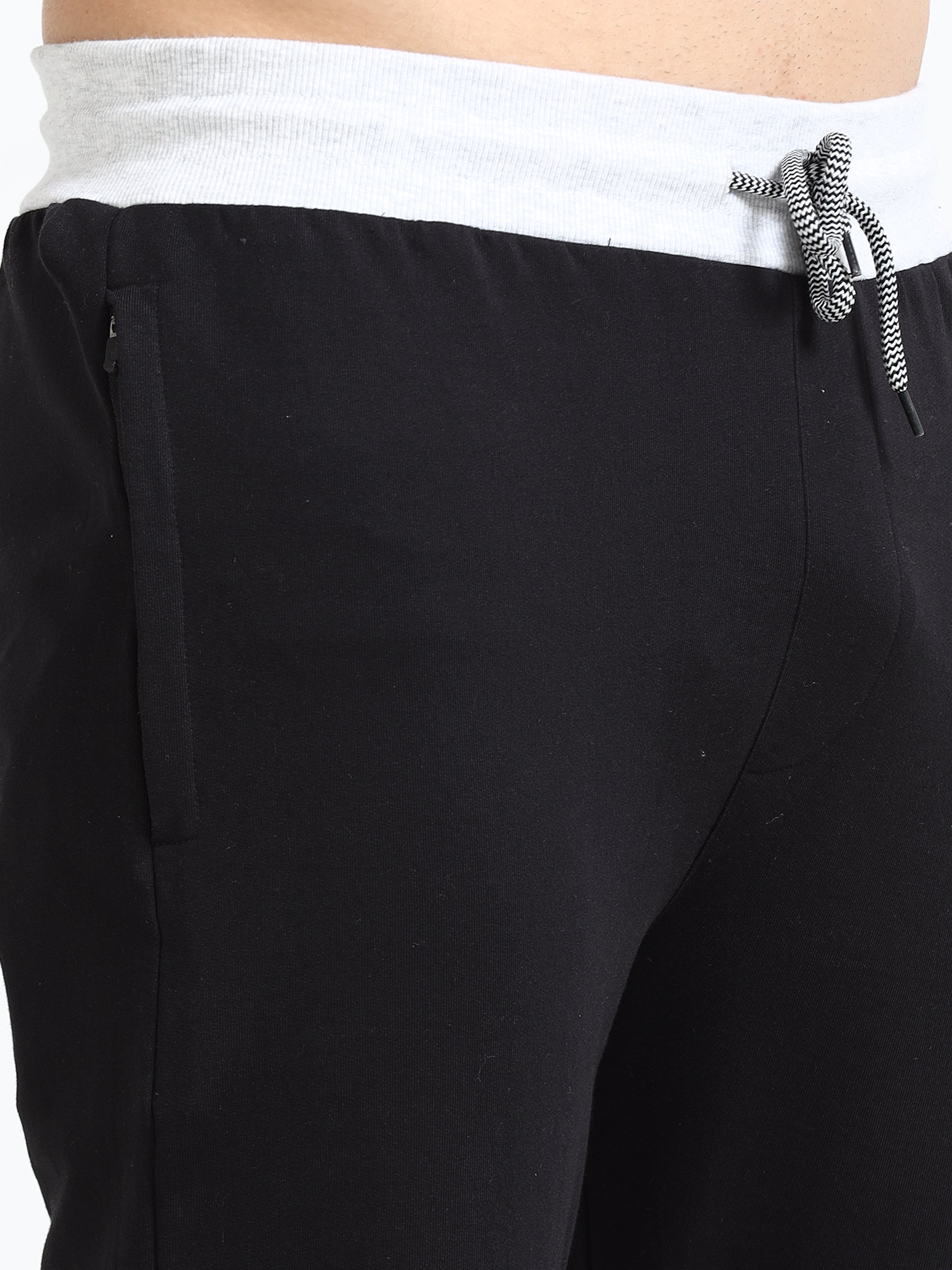 Men Track Pant with Zipper Pockets Black