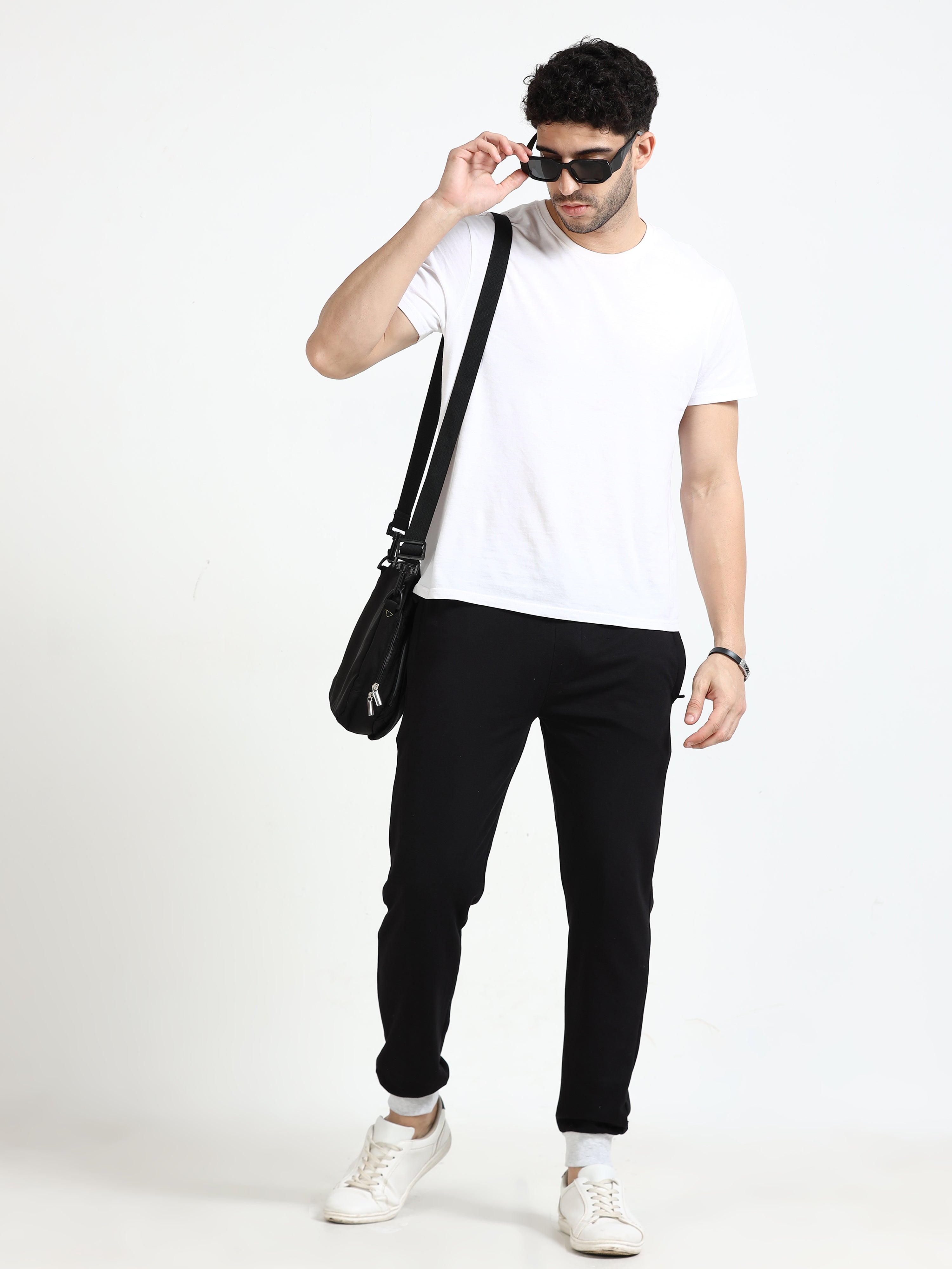 Men Track Pant with Zipper Pockets Black