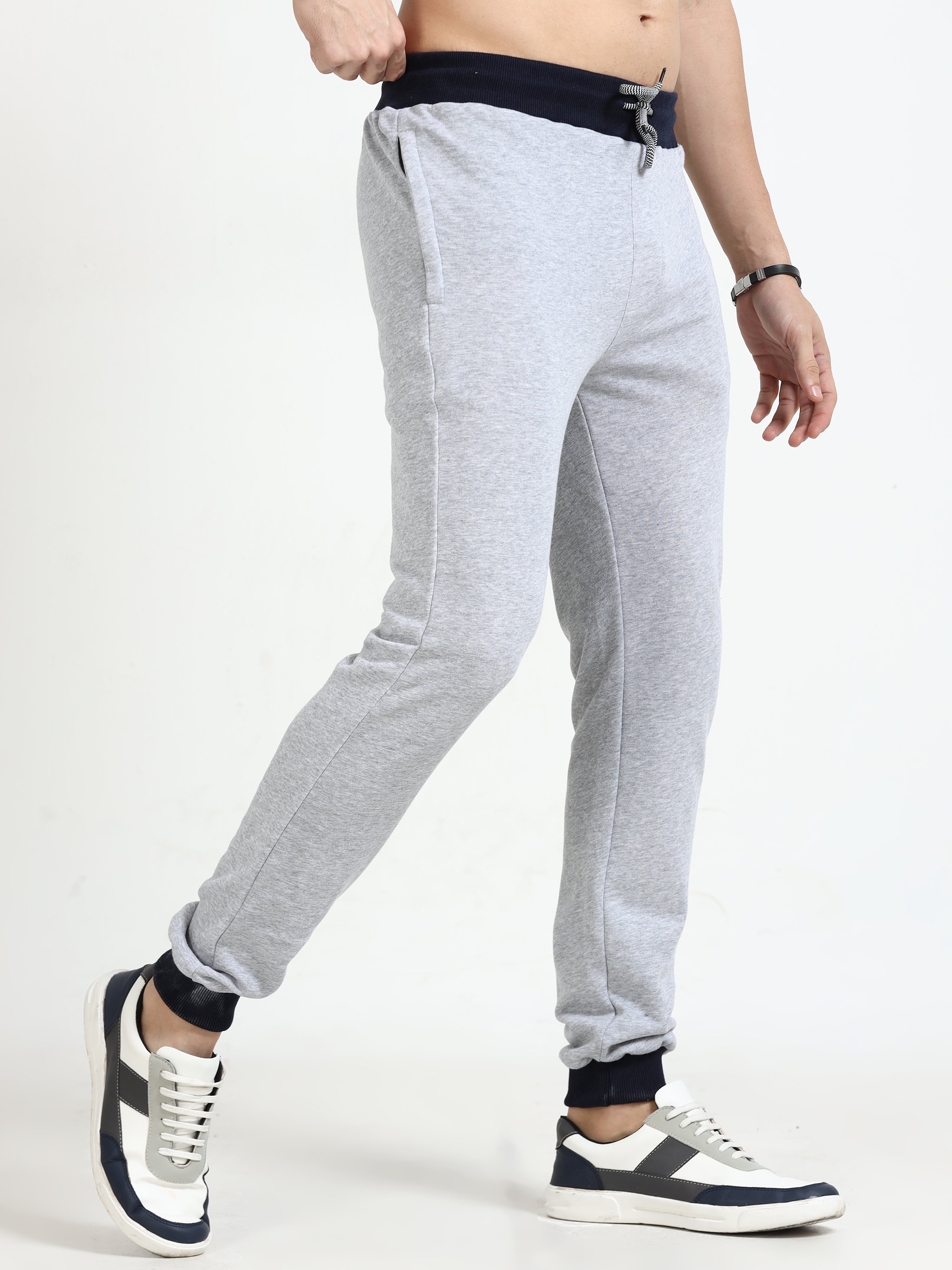 Men Track Pant with Zipper Pockets Grey