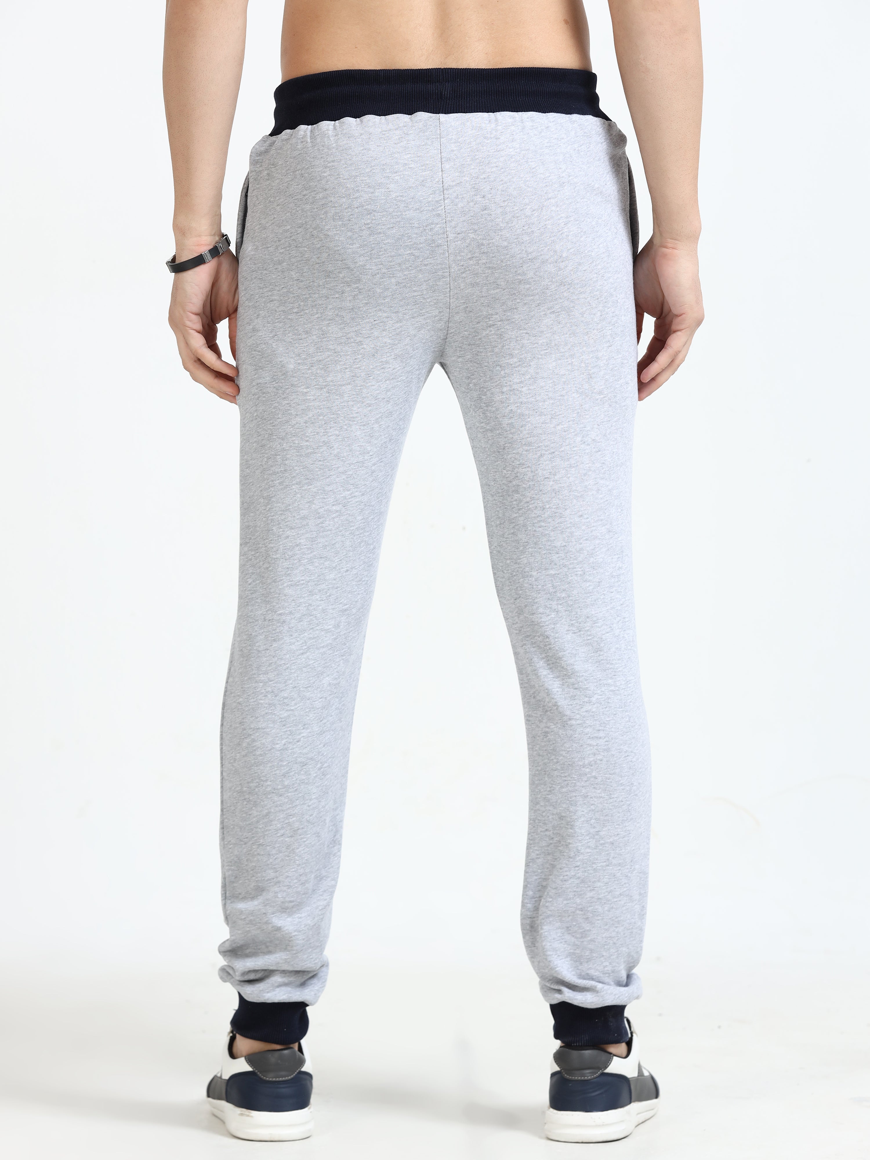 Men Track Pant with Zipper Pockets Grey