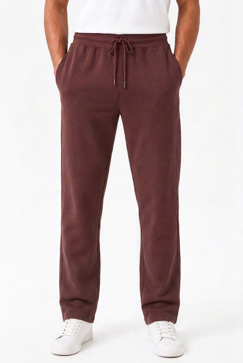 Cotton Jogger Pants with Zipper Pockets Brown