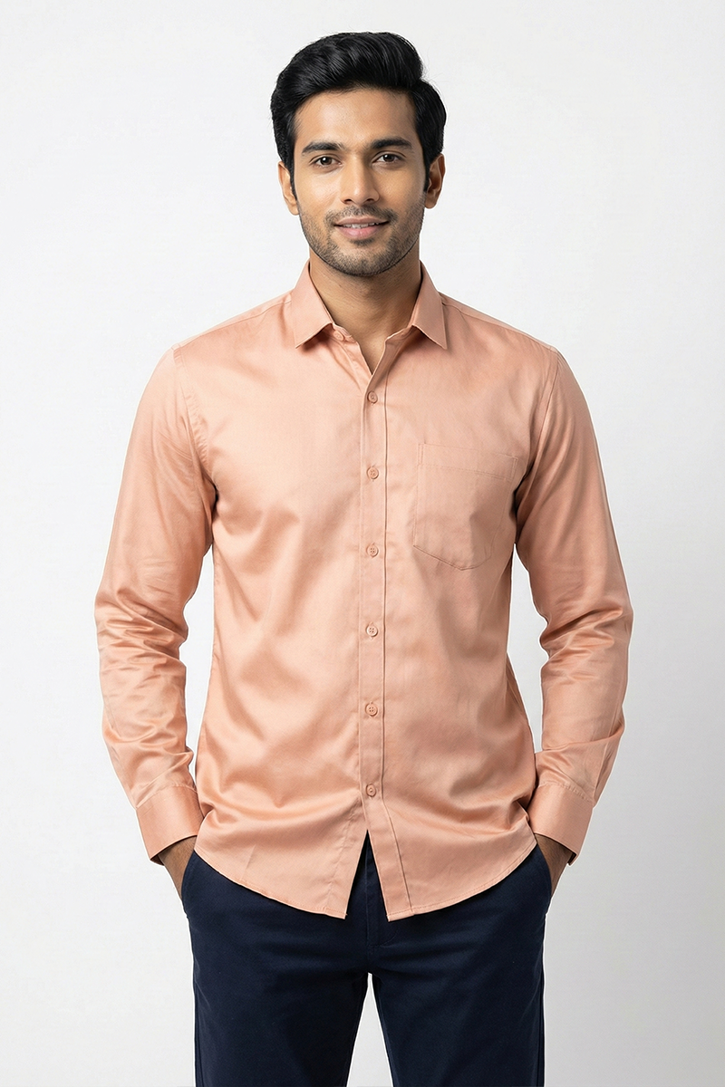 Orange Solid Shirt