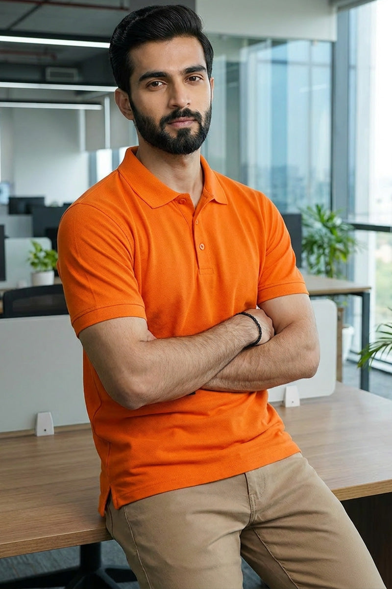 Armor Dry Fit Orange Polo T-shirt
