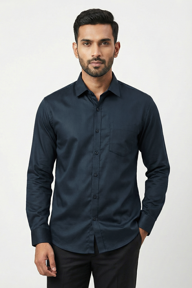 Royal Blue Solid Shirt