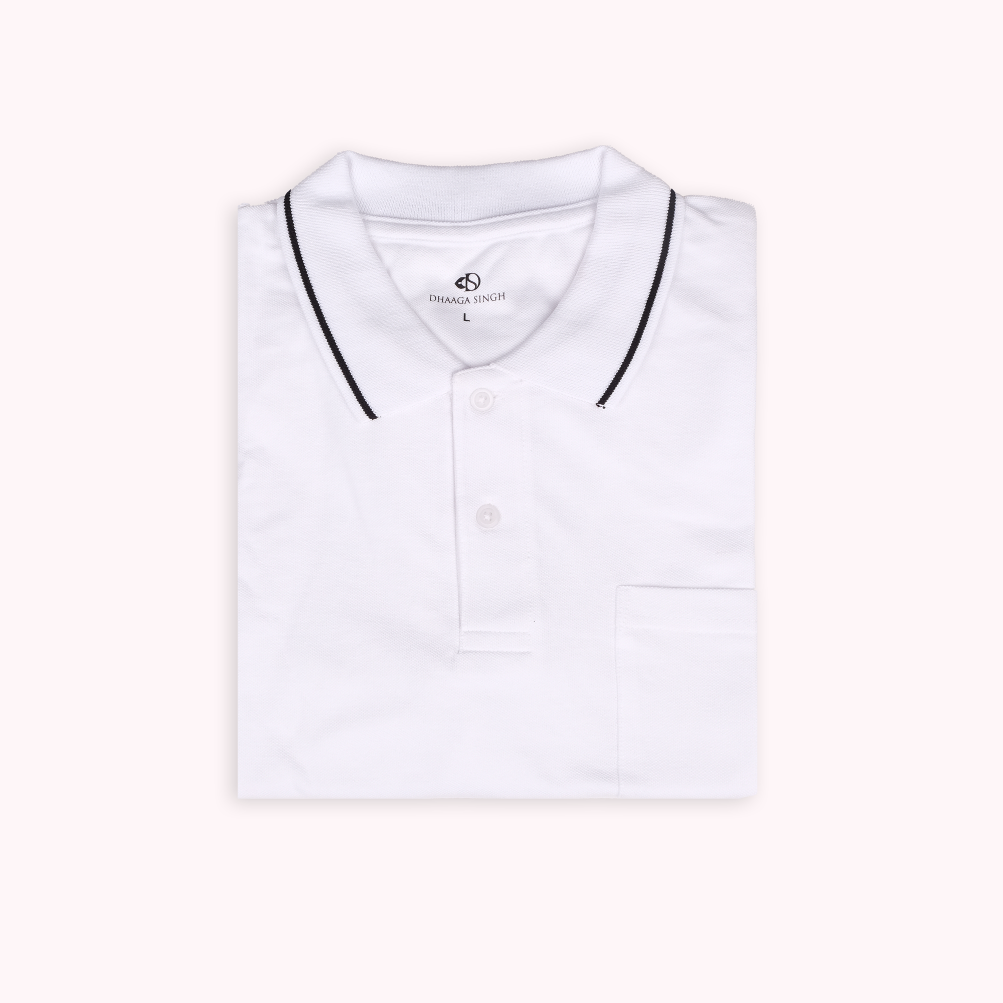 White Collar T-shirt with Pocket