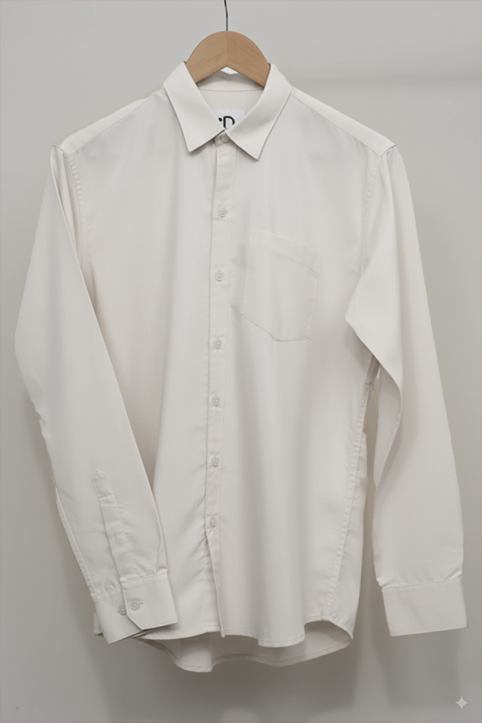 Cream Solid Shirt