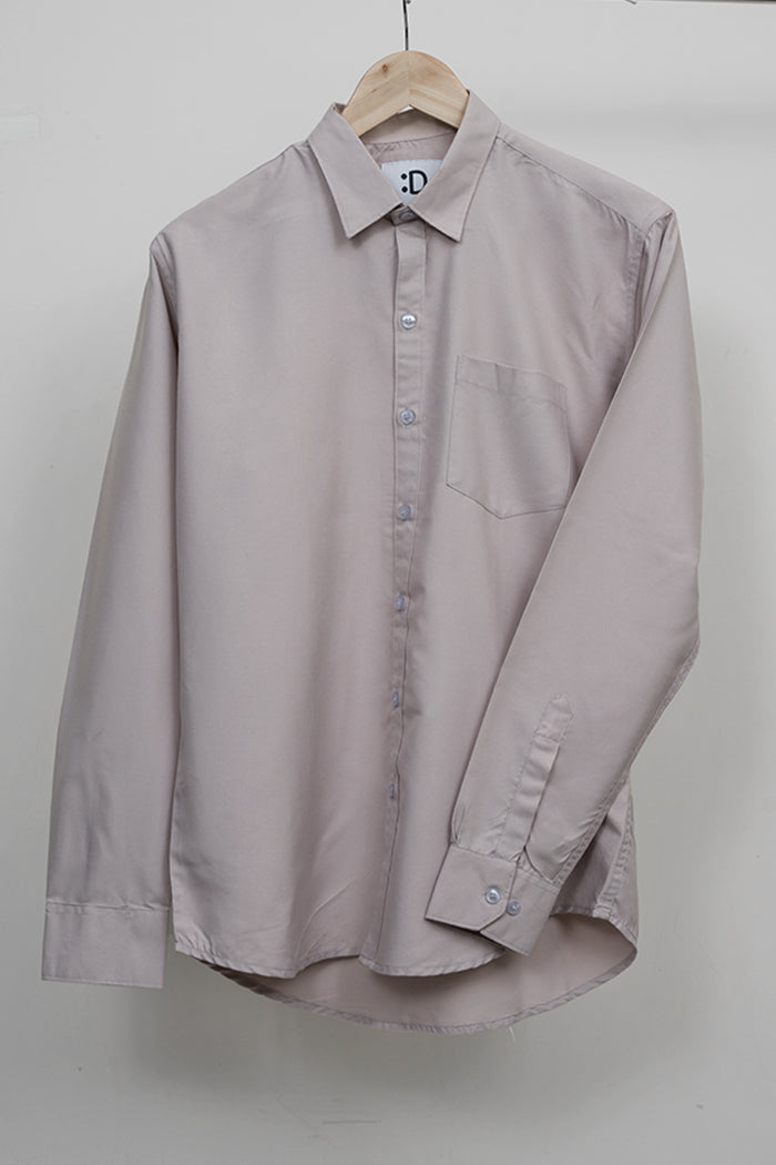 Cream Solid Shirt