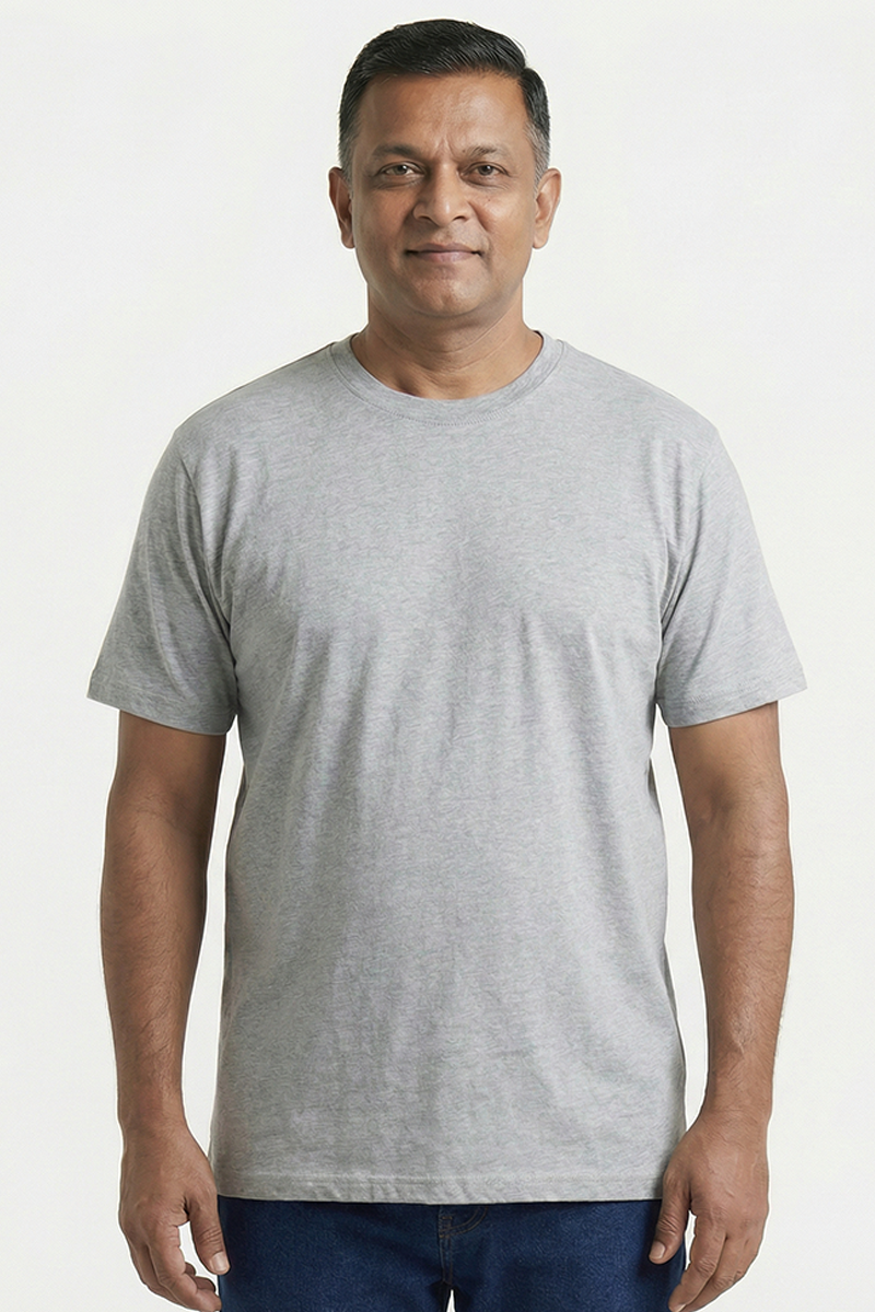 Men Cotton Melange Round Neck T-shirt