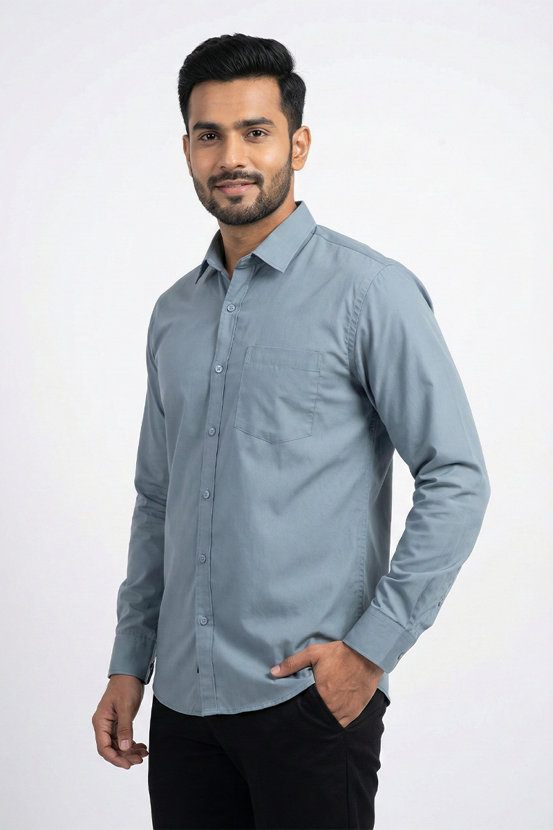 Light Blue Solid Shirt