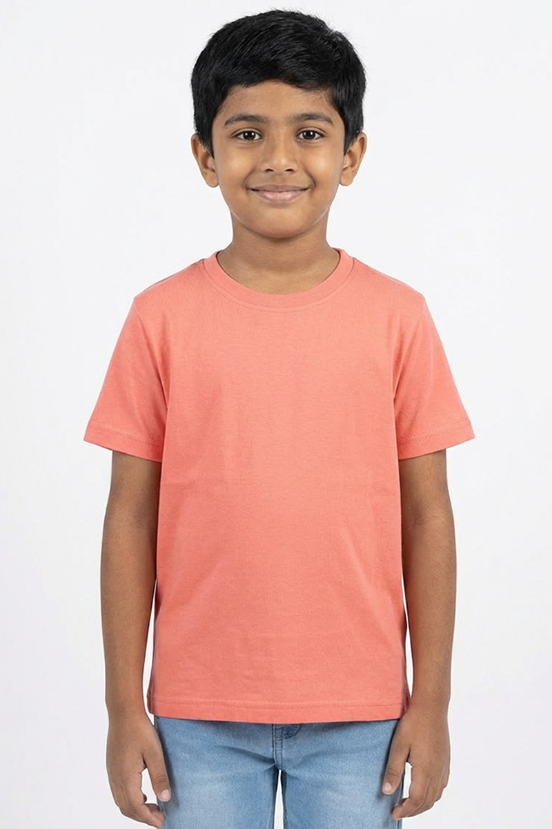 Boys Soft Cotton T-shirt Peach