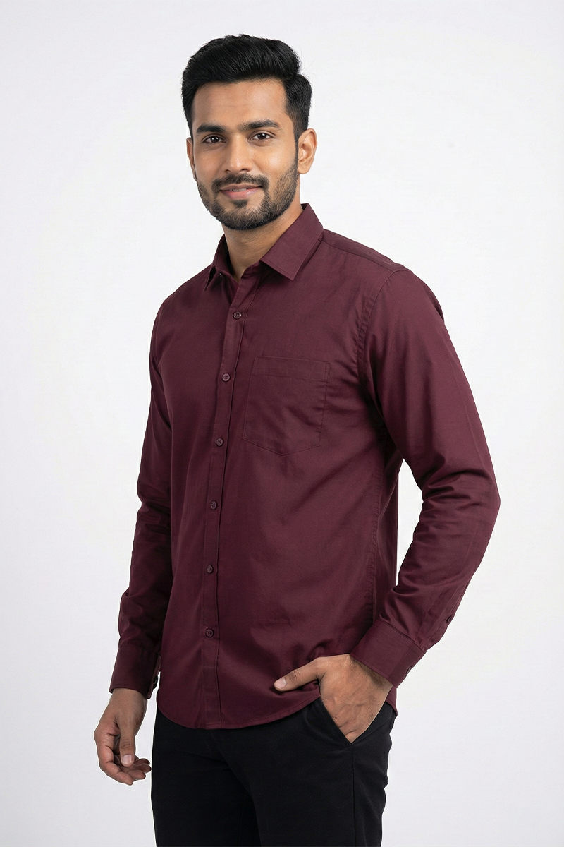 Maroon Solid Shirt
