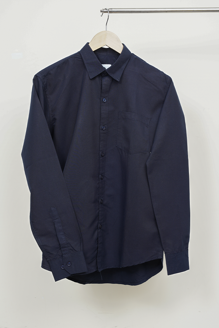 Navy Blue Solid Shirt